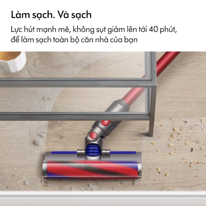 Dyson V8 Slim Fluffy màu xám đỏ