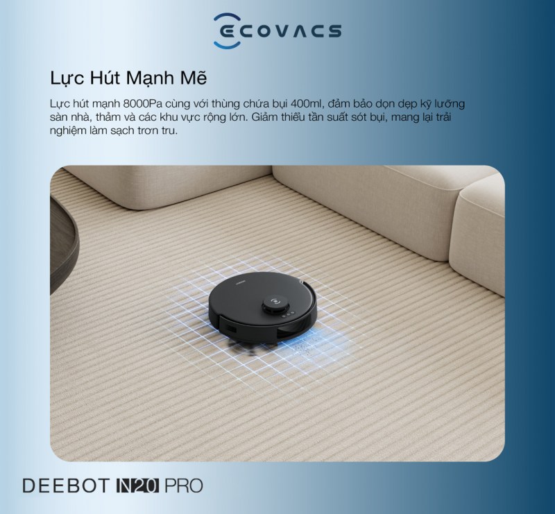 Hệ thống lau rung OZMO Pro 2.0 trên DEEBOT N20 PRO