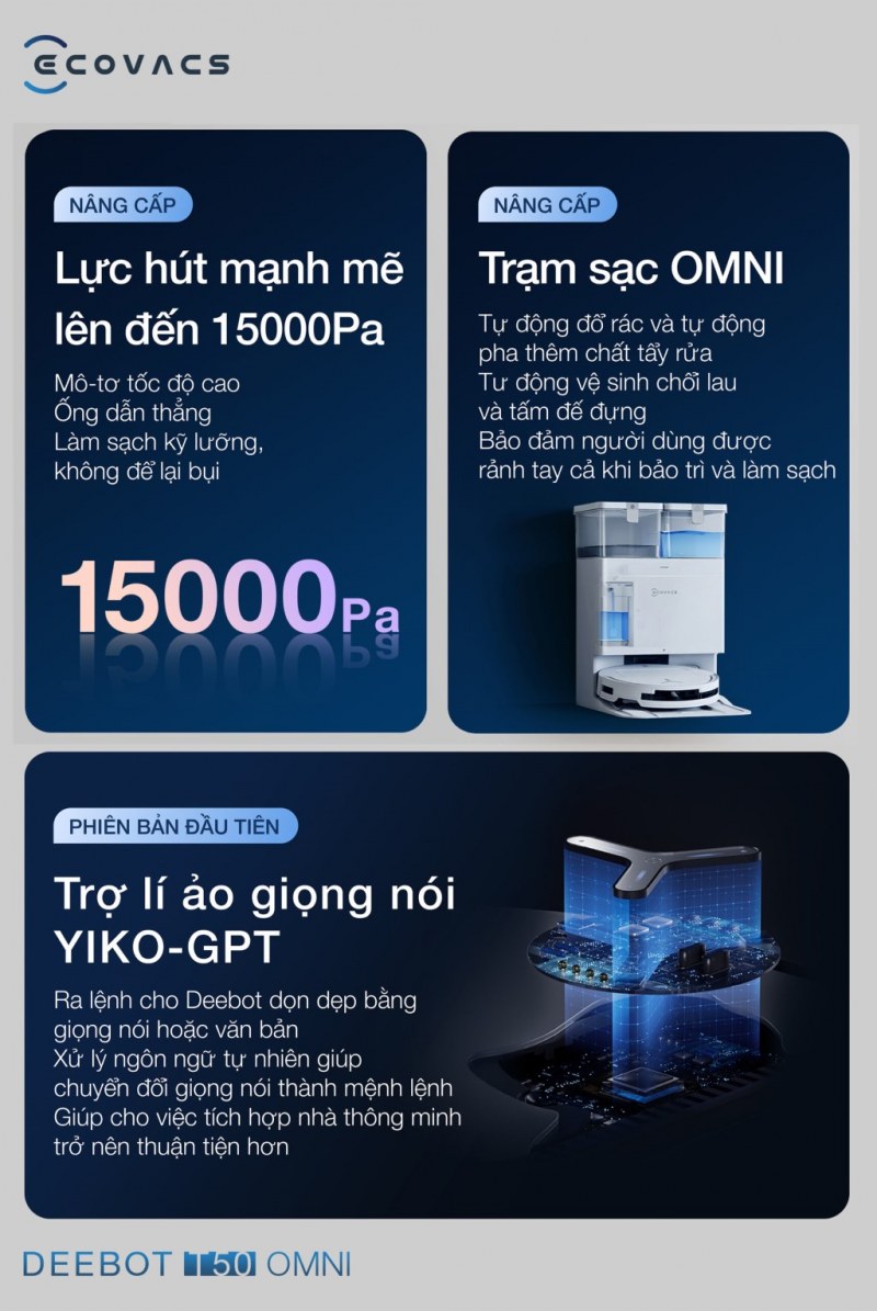 Trạm giặt giẻ 70 độ C của DEEBOT T50 OMNI