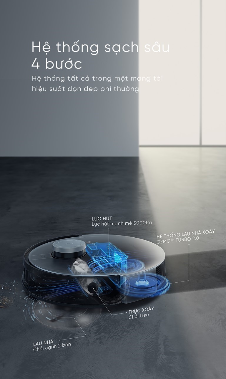 Hệ thống lau OZMO Turbo 2.0 của DEEBOT X1 OMNI