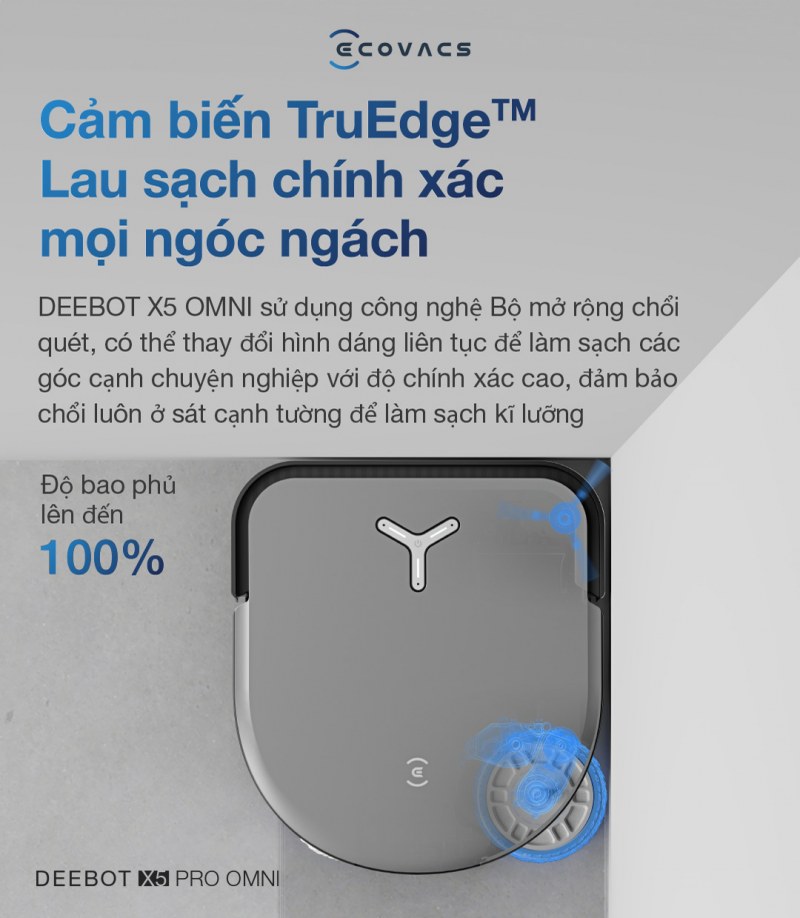 DEEBOT X5 PRO OMNI vượt ngưỡng giữa hai phòng