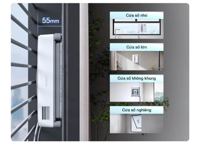 Các loại cửa sổ phù hợp với ECOVACS WINBOT MINI