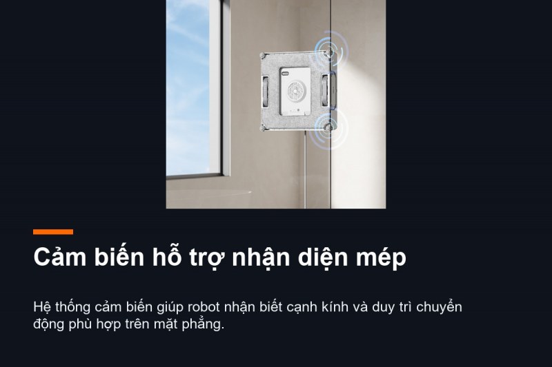 Cảm biến hỗ trợ nhận diện mép kính trên WINBOT W2 PRO OMNI
