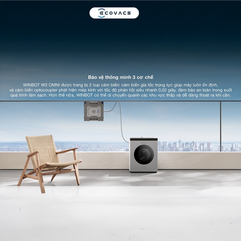 Ba cơ chế bảo vệ thông minh của ECOVACS WINBOT W3 OMNI