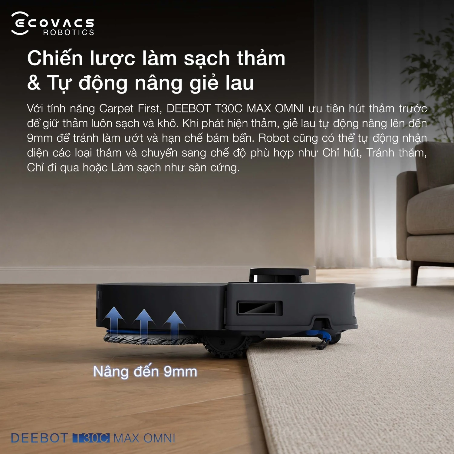 Robot hút bụi Ecovacs DEEBOT T30C Max OMNI - hình mô tả tính năng 9