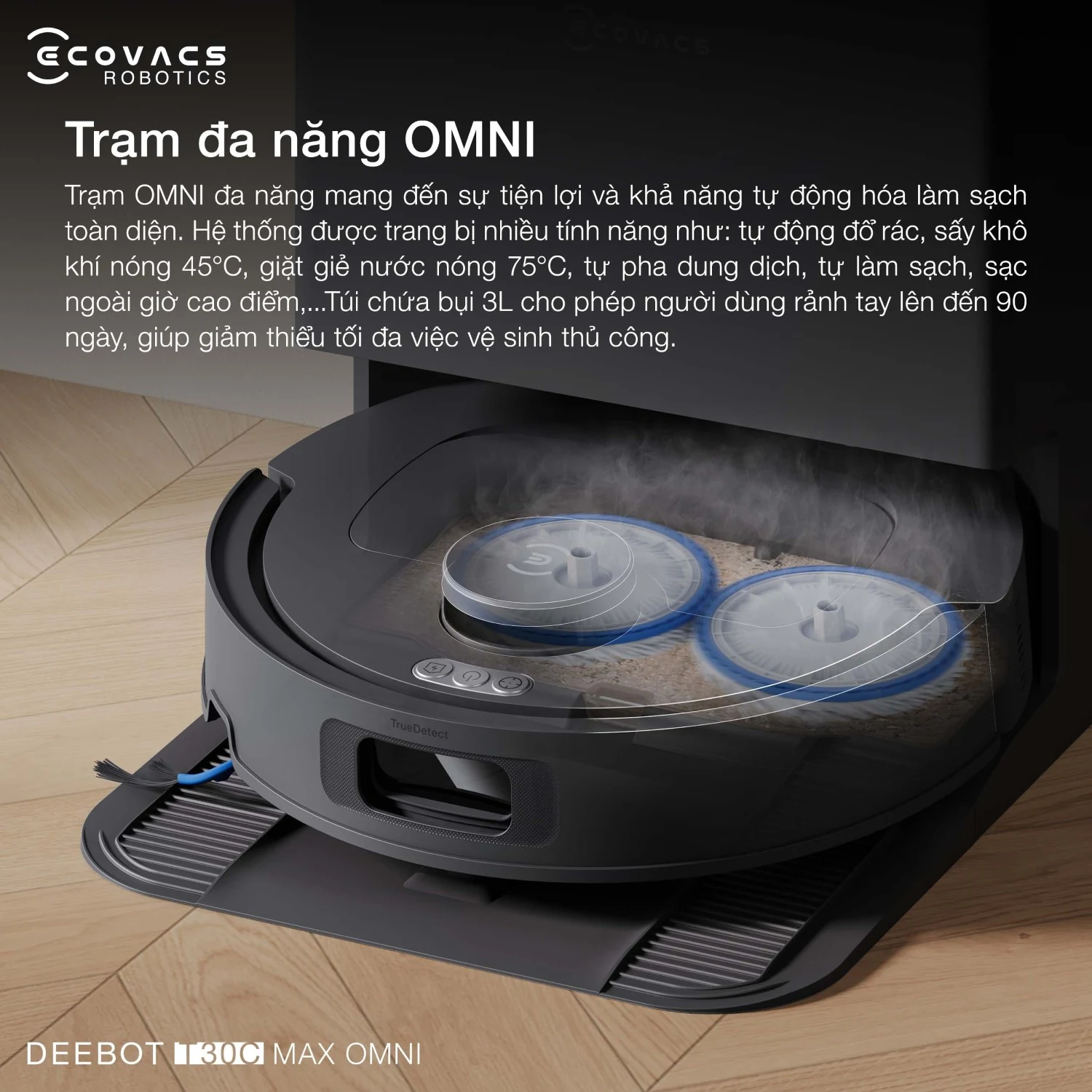 Robot hút bụi Ecovacs DEEBOT T30C Max OMNI - hình mô tả tính năng 12
