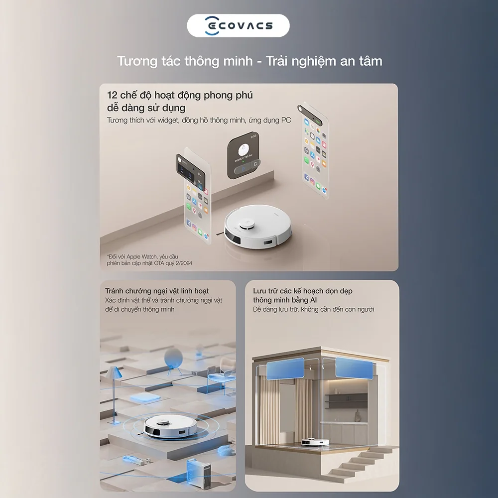 Robot hút bụi Ecovacs DEEBOT T30e Pro OMNI - hình minh họa 3