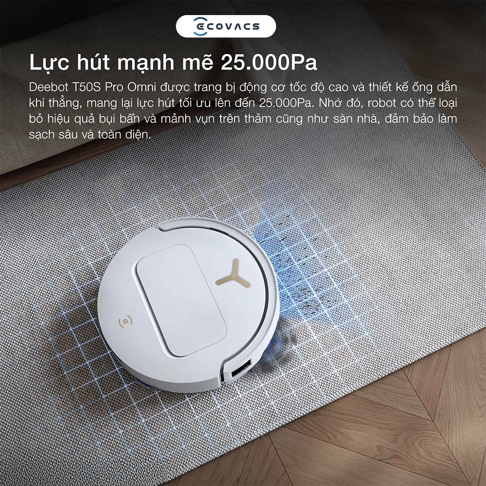 Robot hút bụi Ecovacs DEEBOT T50S Pro OMNI - hình minh họa 5