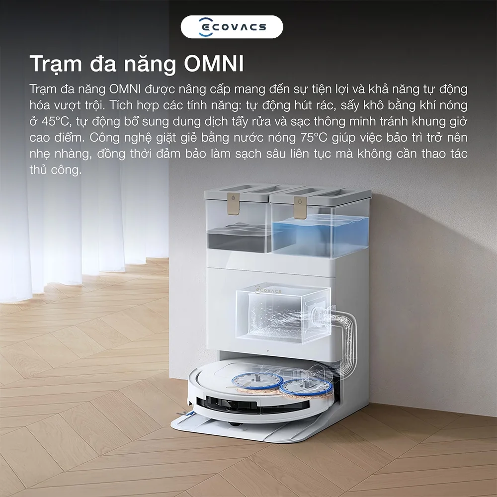 Robot hút bụi Ecovacs DEEBOT T50S Pro OMNI - hình minh họa 6