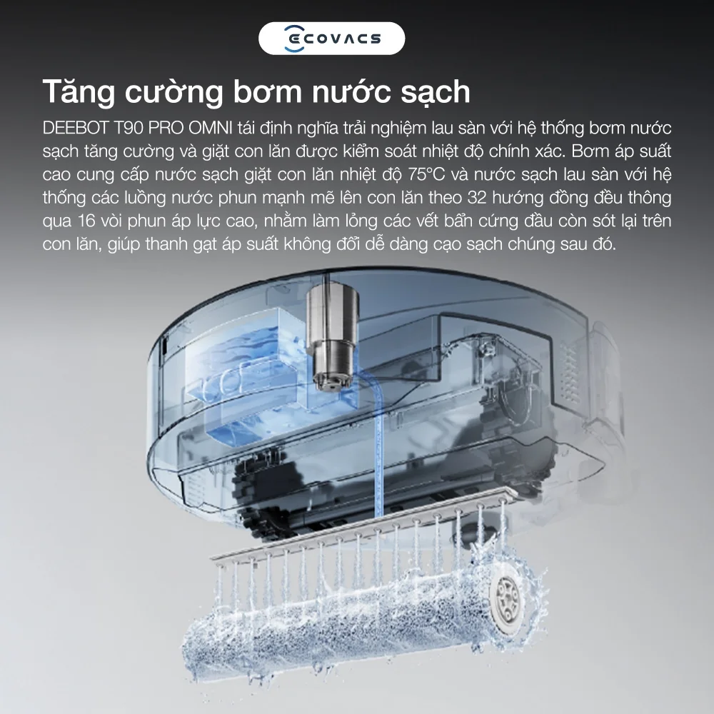 Robot hút bụi Ecovacs DEEBOT T90 Pro OMNI - hình minh họa 5