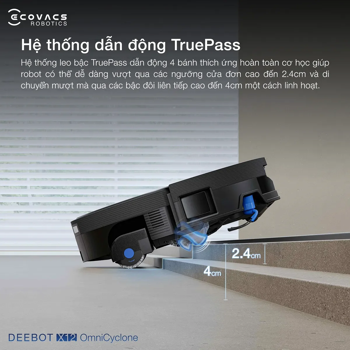 Robot hút bụi Ecovacs DEEBOT X12 OmniCyclone - hình minh họa 4