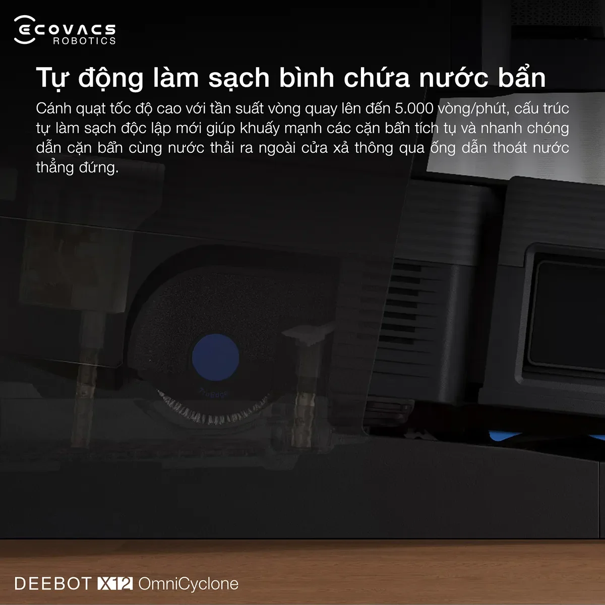Robot hút bụi Ecovacs DEEBOT X12 OmniCyclone - hình minh họa 6