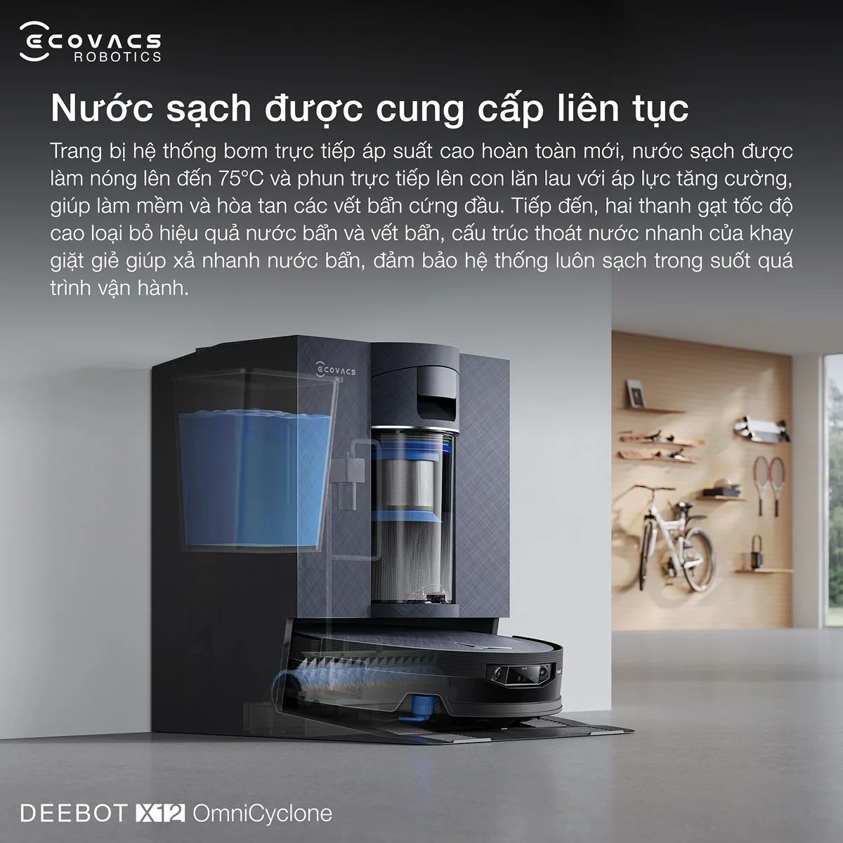Robot hút bụi Ecovacs DEEBOT X12 OmniCyclone - hình minh họa 10