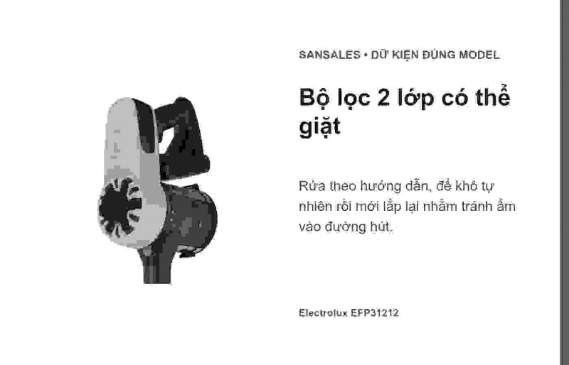 Hộp bụi 0,5 lít và bộ lọc Electrolux EFP31212