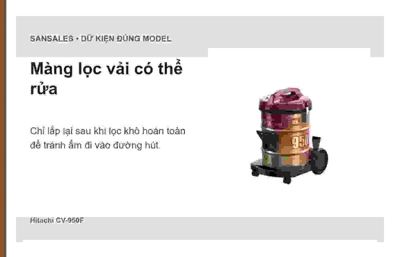 Tay cầm xả bụi Hitachi CV-950F