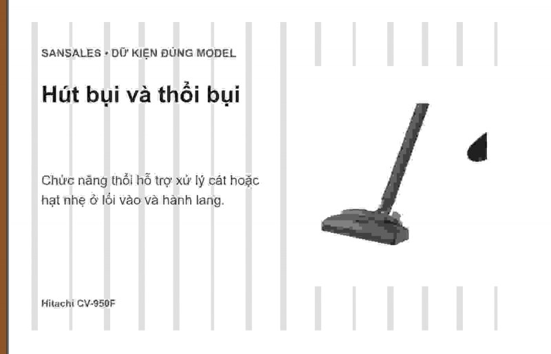 Vị trí cất phụ kiện Hitachi CV-950F