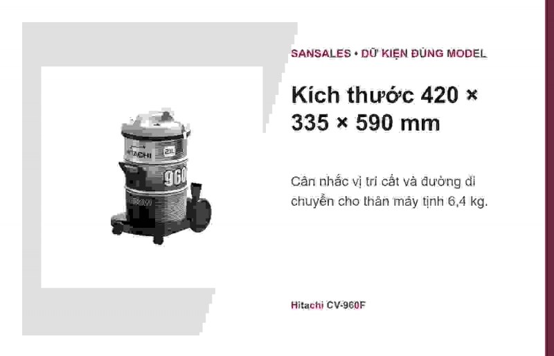 Tay cầm xả thùng Hitachi CV-960F