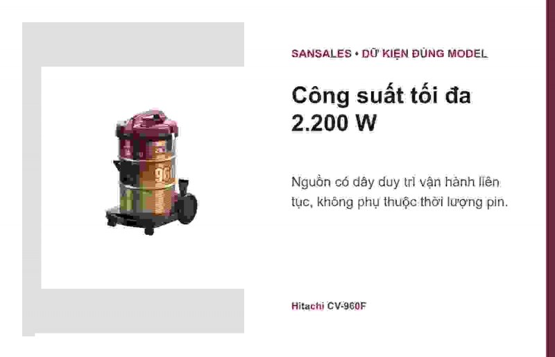 Dây điện 7,8 m của Hitachi CV-960F