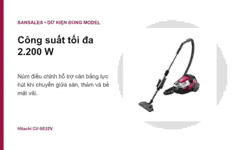 Máy hút bụi Hitachi CV-SE22V 2.200 W