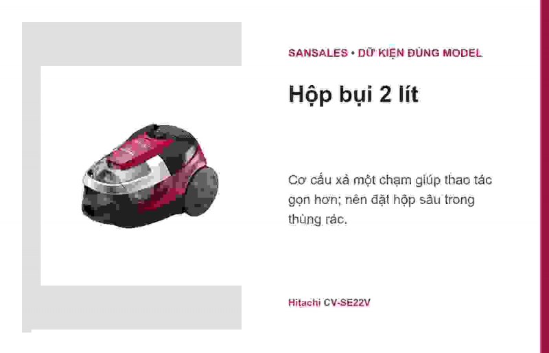 Bộ đầu hút Hitachi CV-SE22V