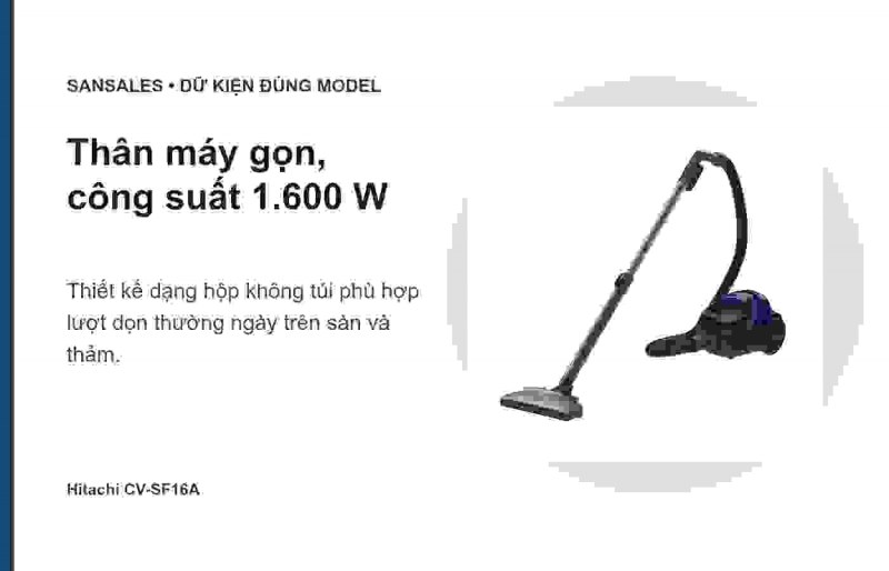 Máy hút bụi Hitachi CV-SF16A màu xanh đen
