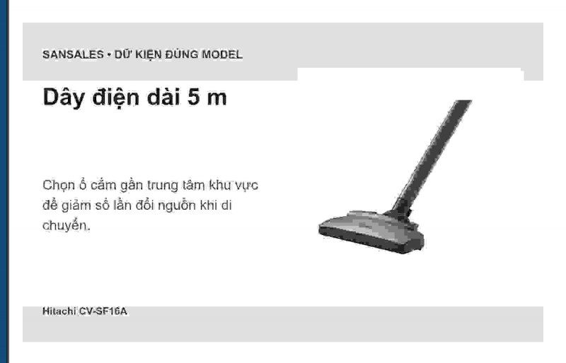 Điều chỉnh lực hút Hitachi CV-SF16A