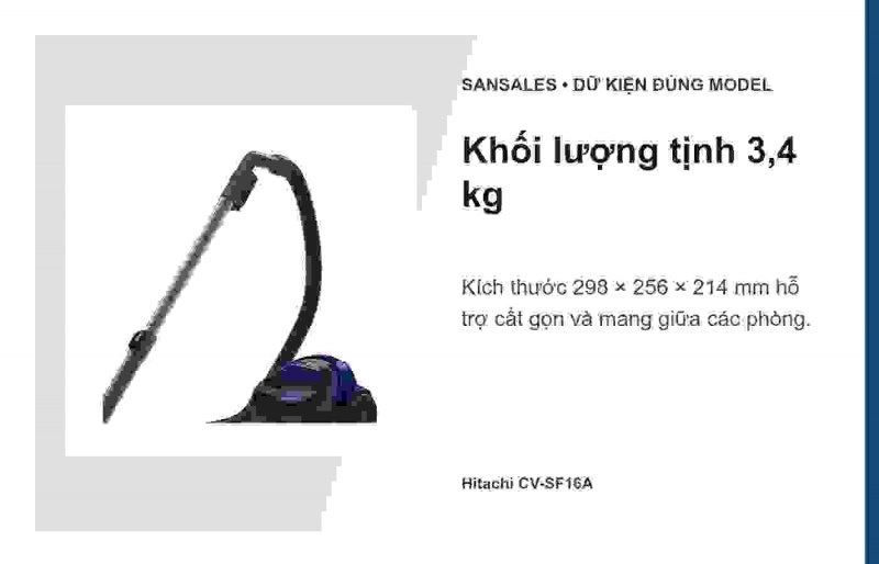 Hộp bụi 0,6 lít Hitachi CV-SF16A