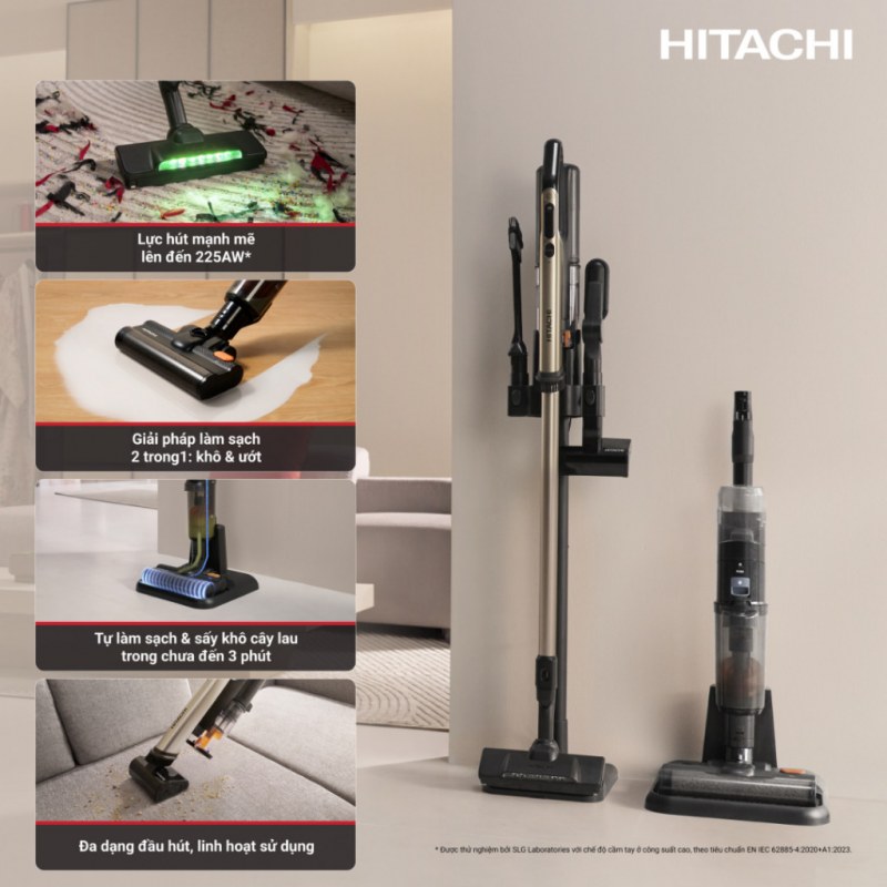 Hitachi PV-XHW4P - Đầu lau khô ướt cần một tuyến riêng