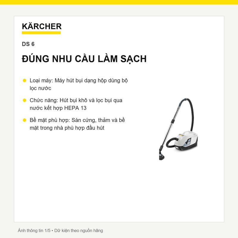 Máy hút bụi lọc nước Kärcher DS 6 mã 1.195-250.0