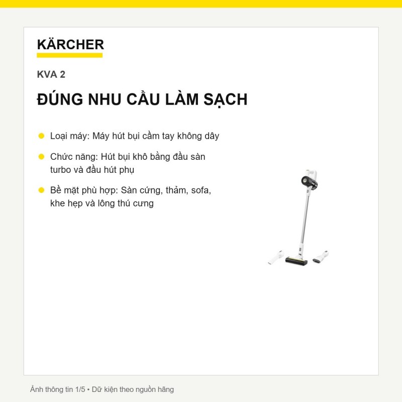 Máy hút bụi không dây Kärcher KVA 2 mã 1.198-730.0