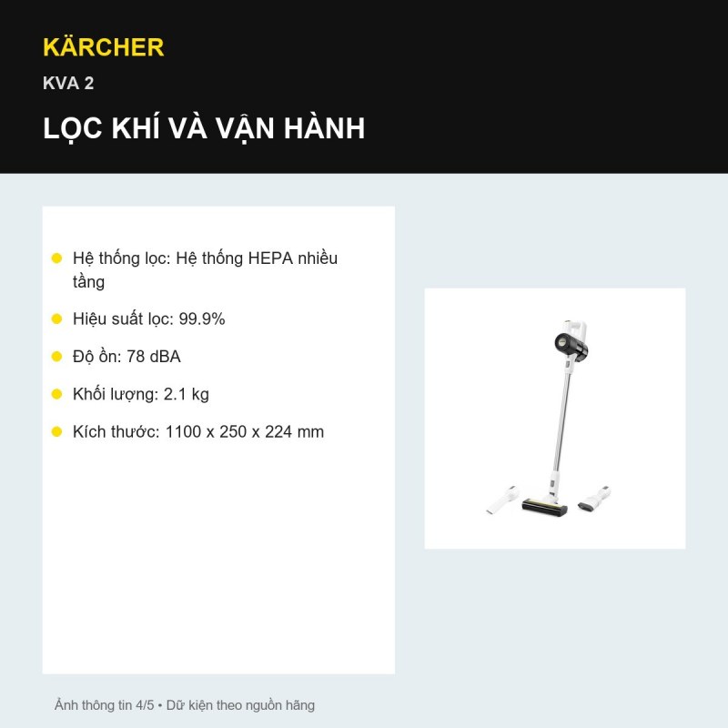 Đầu hút turbo và hộp bụi 600 ml Kärcher KVA 2