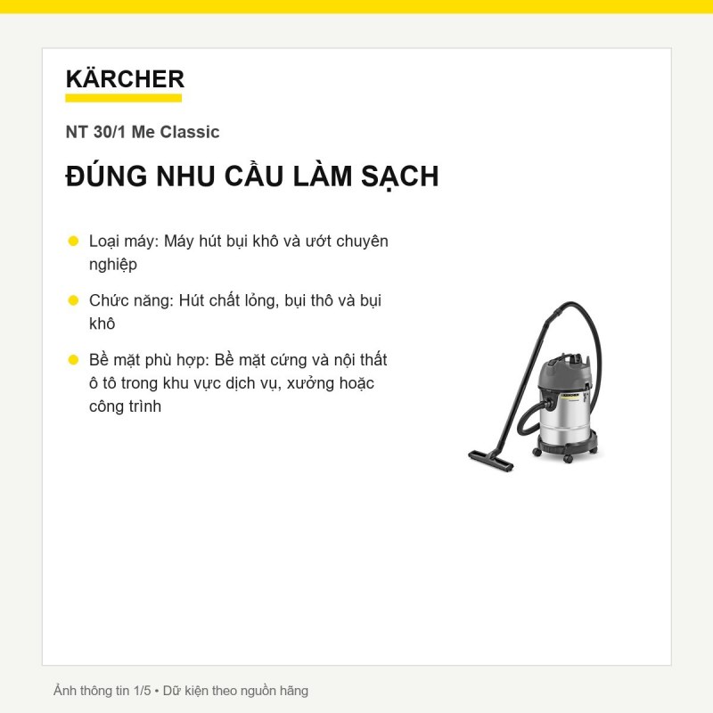 Kärcher NT 30/1 Me Classic CN mã 1.428-569.0