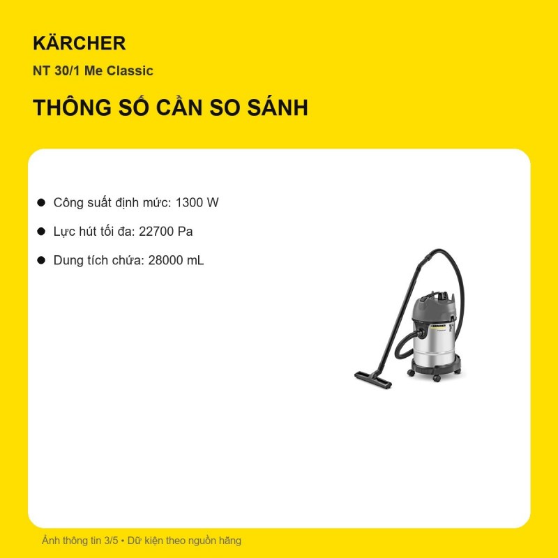 Thùng inox 28 lít Kärcher NT 30/1 Me Classic CN