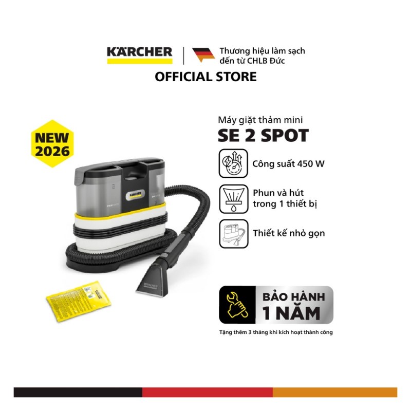 Karcher SE 2 Spot - Karcher SE 2 Spot: 450 W và hai bình nước cho vết bẩn cục bộ
