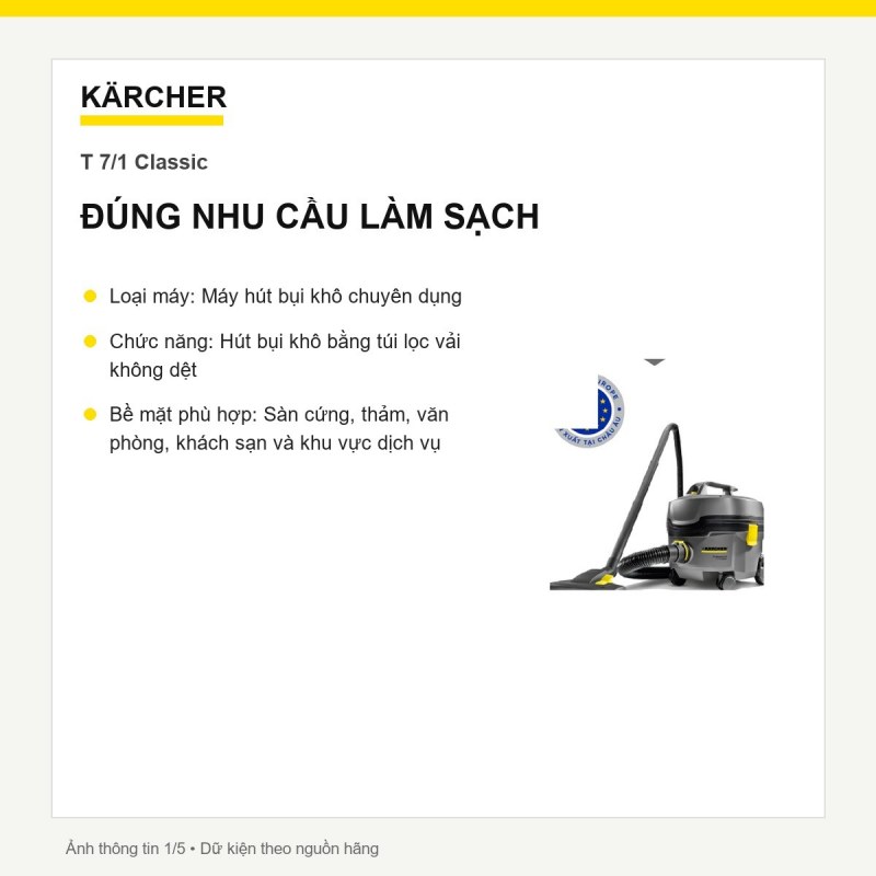 Máy hút bụi khô Kärcher T 7/1 Classic