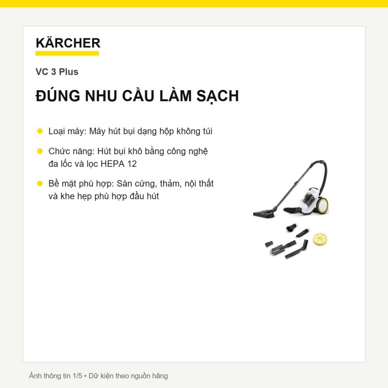 Máy hút bụi Kärcher VC 3 Plus