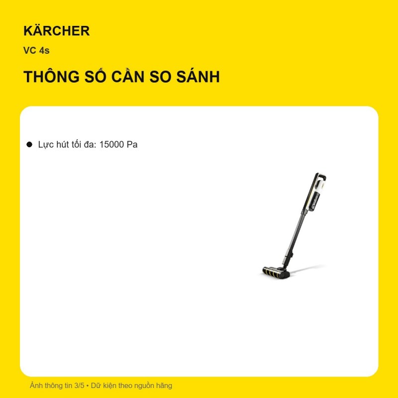 Ba mức công suất Kärcher VC 4s