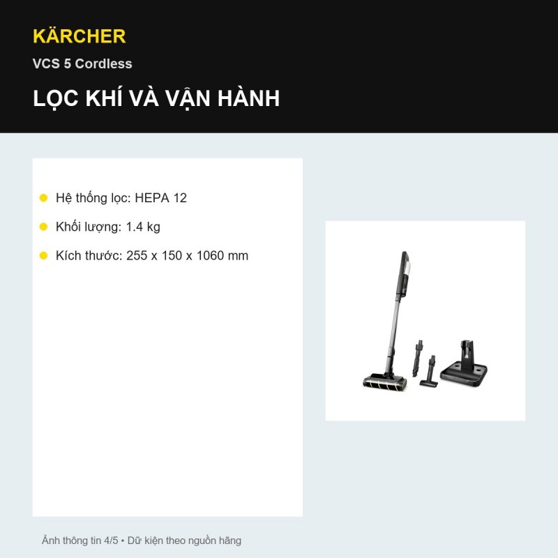 Chế độ cầm tay Kärcher VCS 5 Cordless