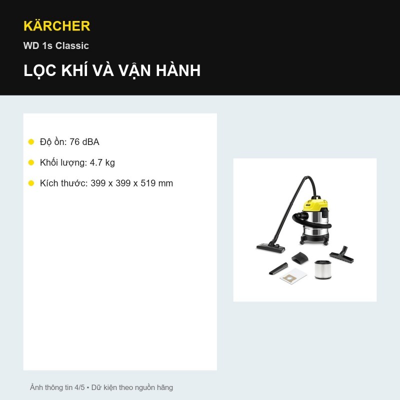 Chức năng thổi Kärcher WD 1s Classic