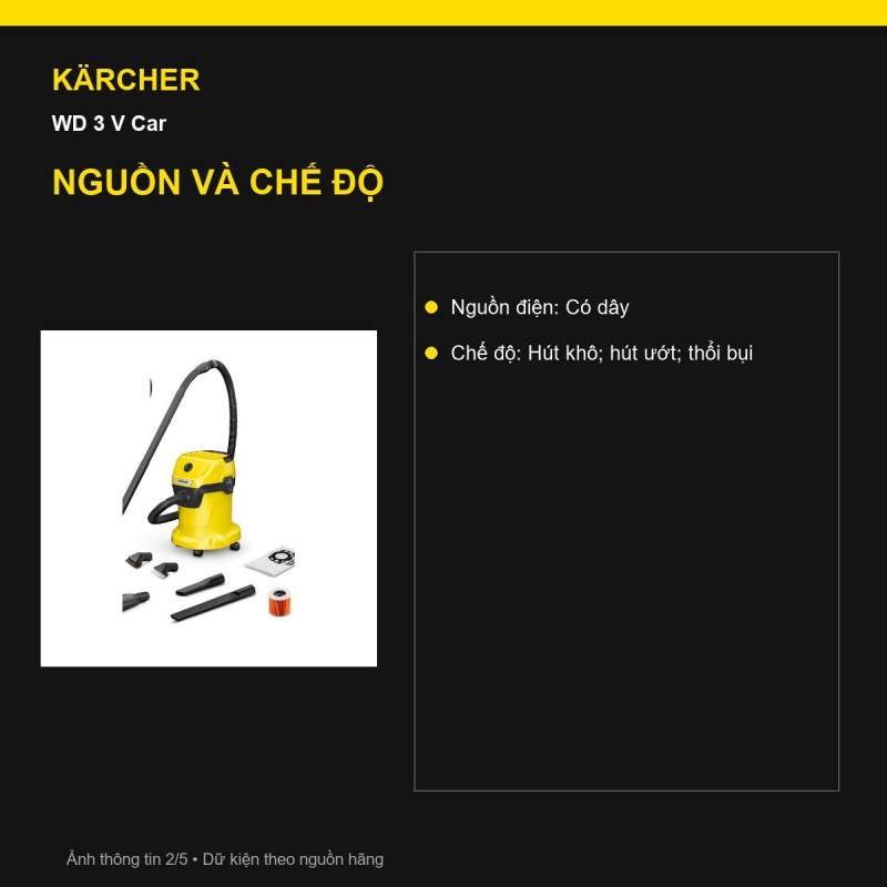 Đầu hút xe hơi Kärcher WD 3 V Car