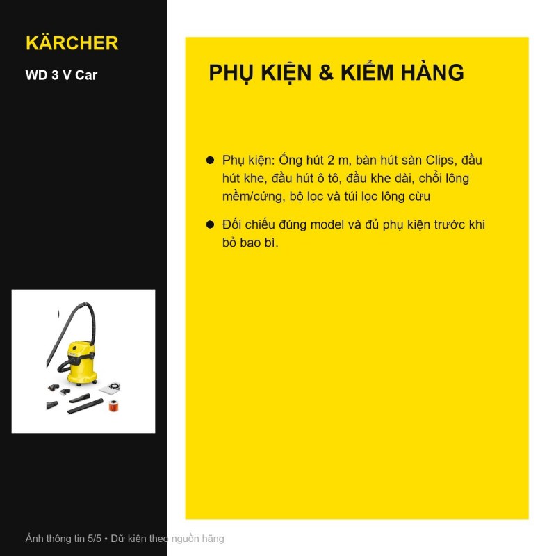 Bộ phụ kiện Kärcher WD 3 V Car
