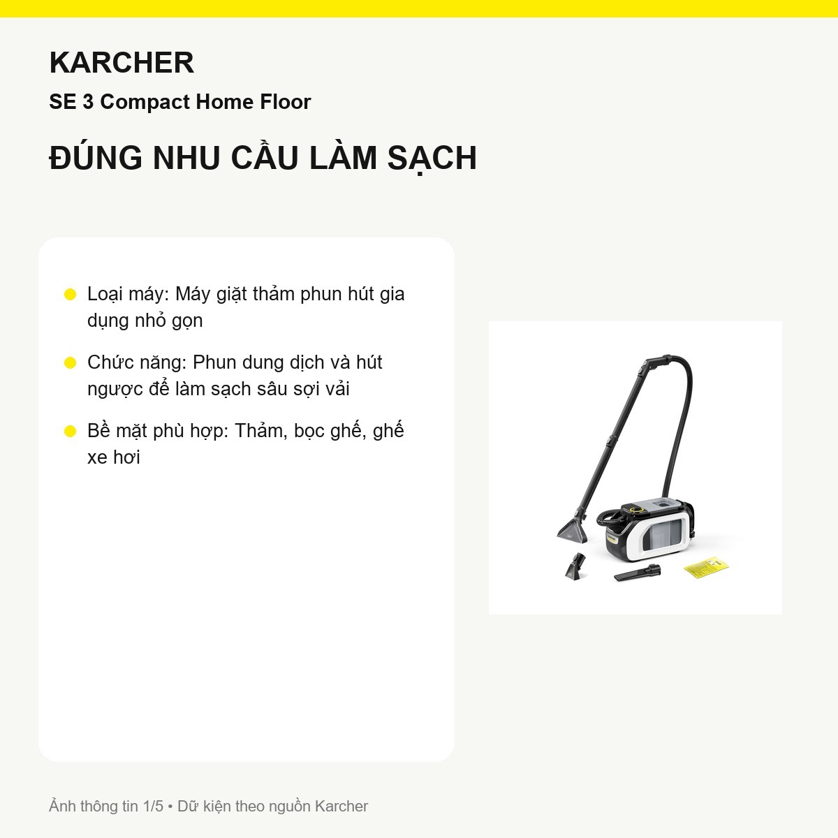 Máy giặt thảm Kärcher SE 3 Compact Home Floor
