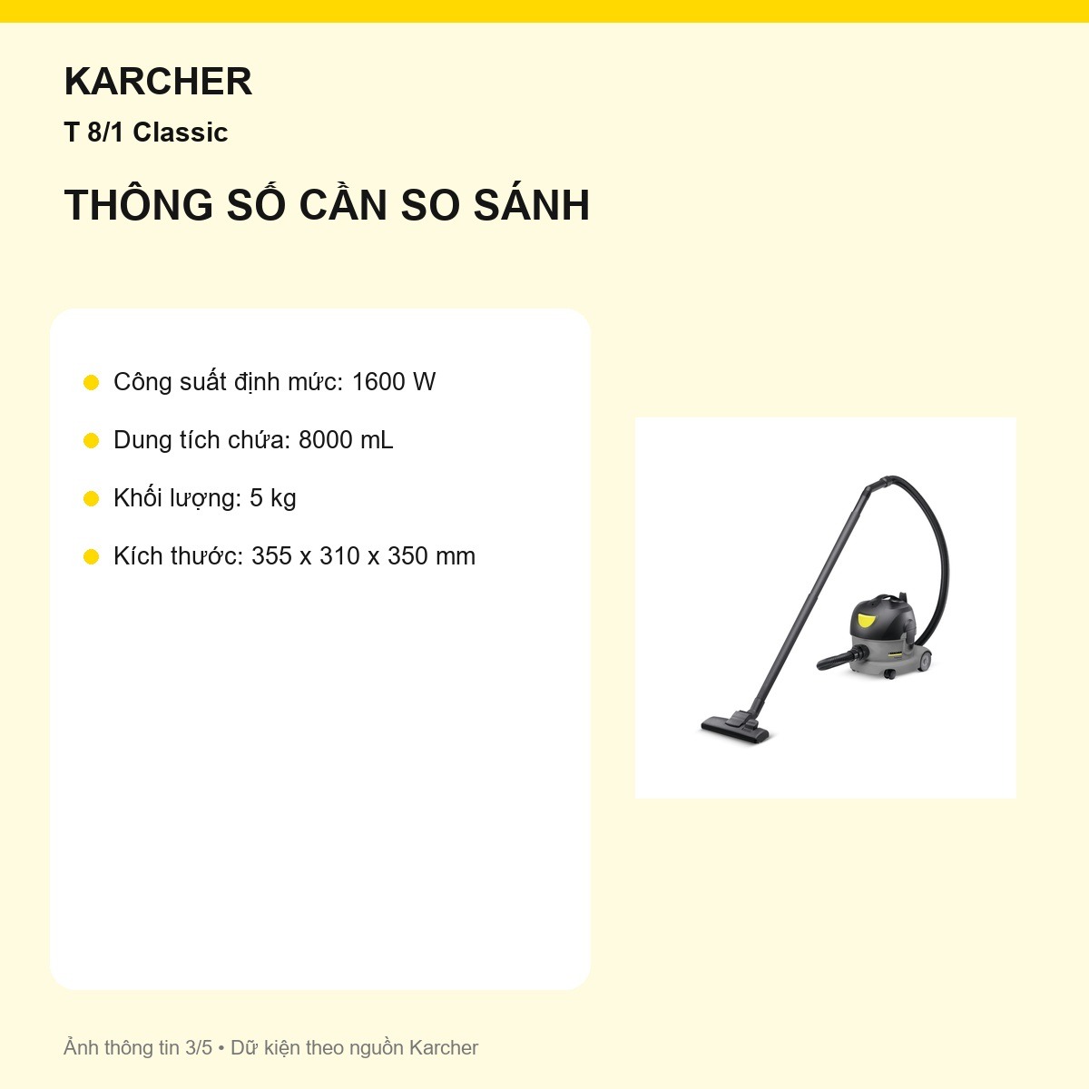 Điều chỉnh lực hút Kärcher T 8/1 Classic