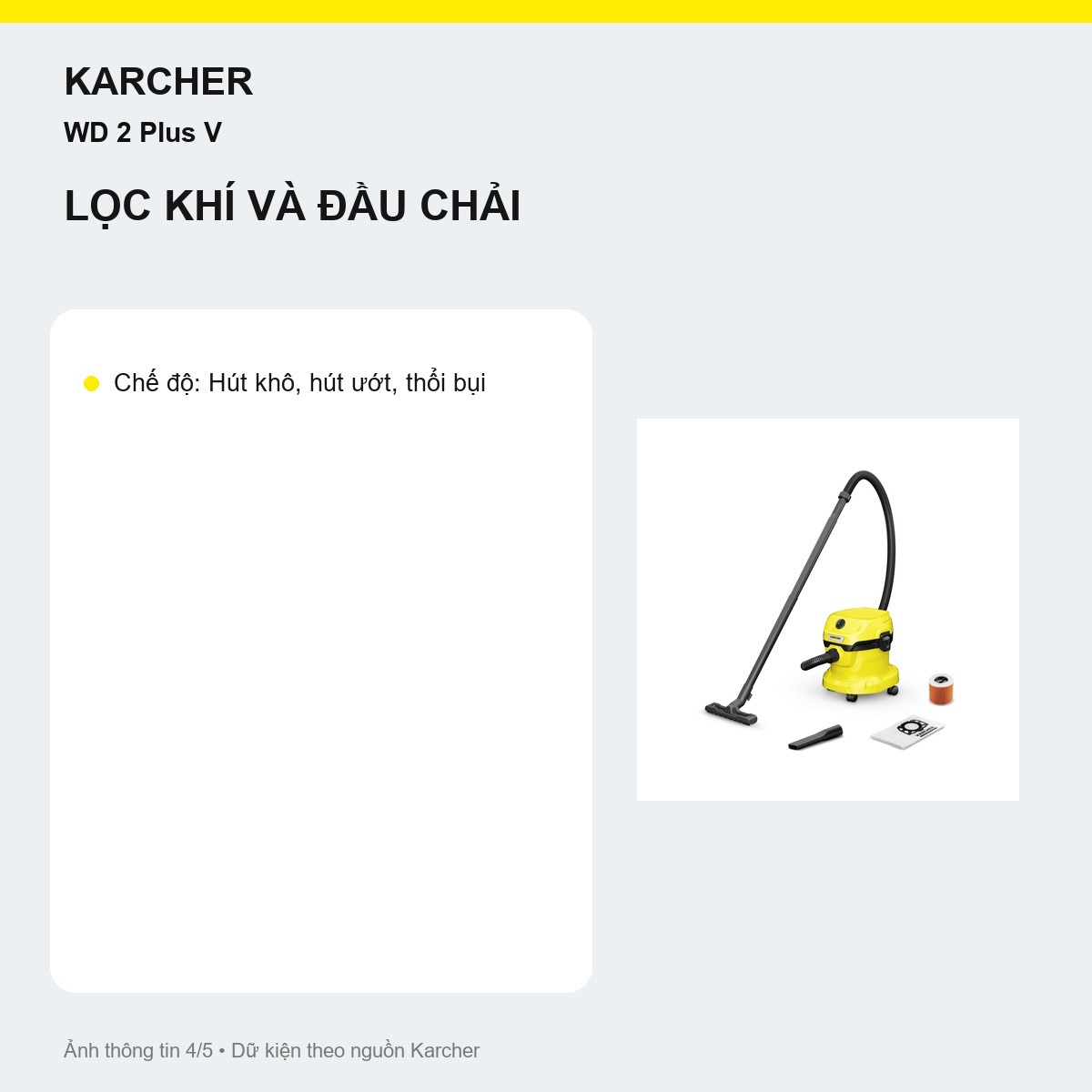 Cấu hình hút chất lỏng Kärcher WD 2 Plus V