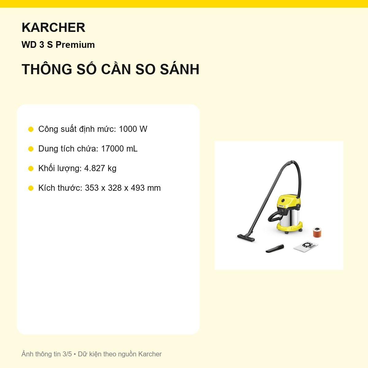 Vị trí quấn ống Kärcher WD 3 S Premium