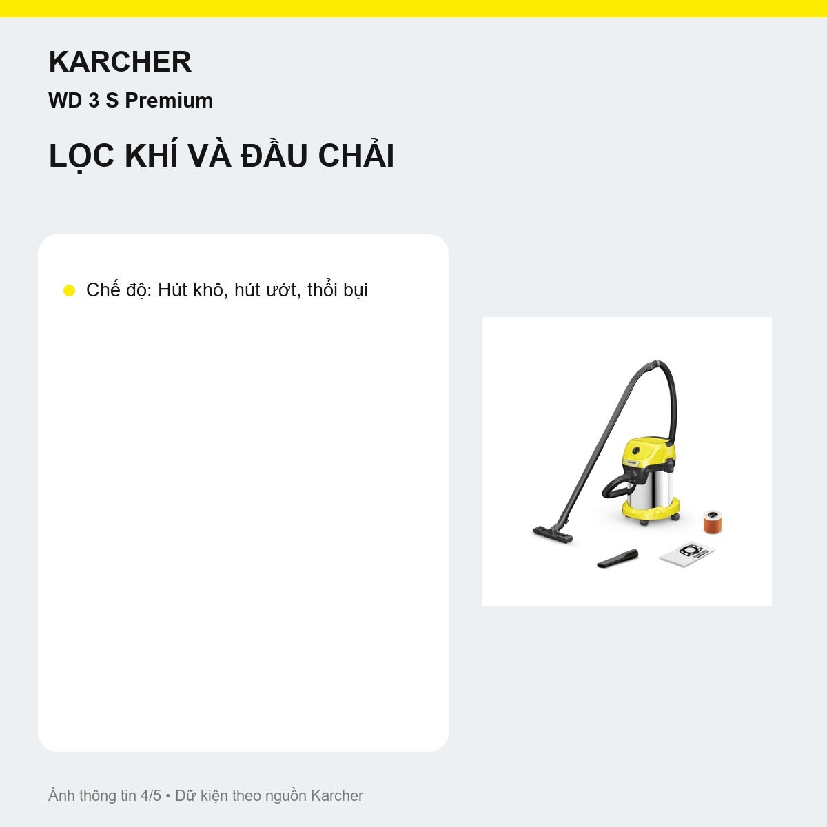 Thùng inox 17 lít Kärcher WD 3 S Premium