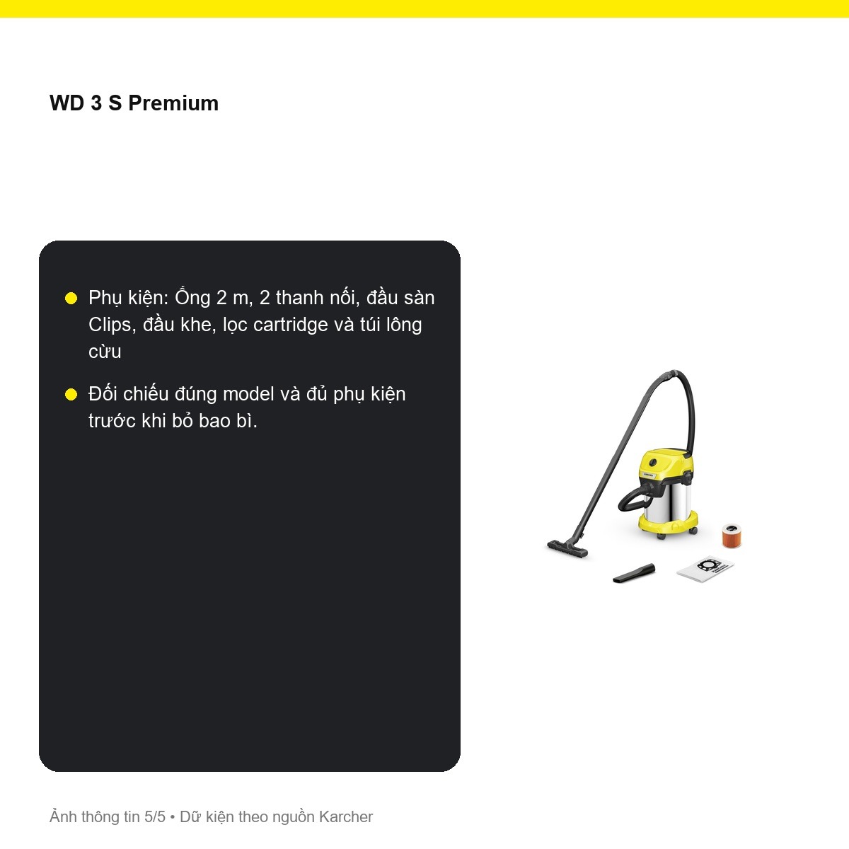 Ngăn lưu trữ phụ kiện Kärcher WD 3 S Premium