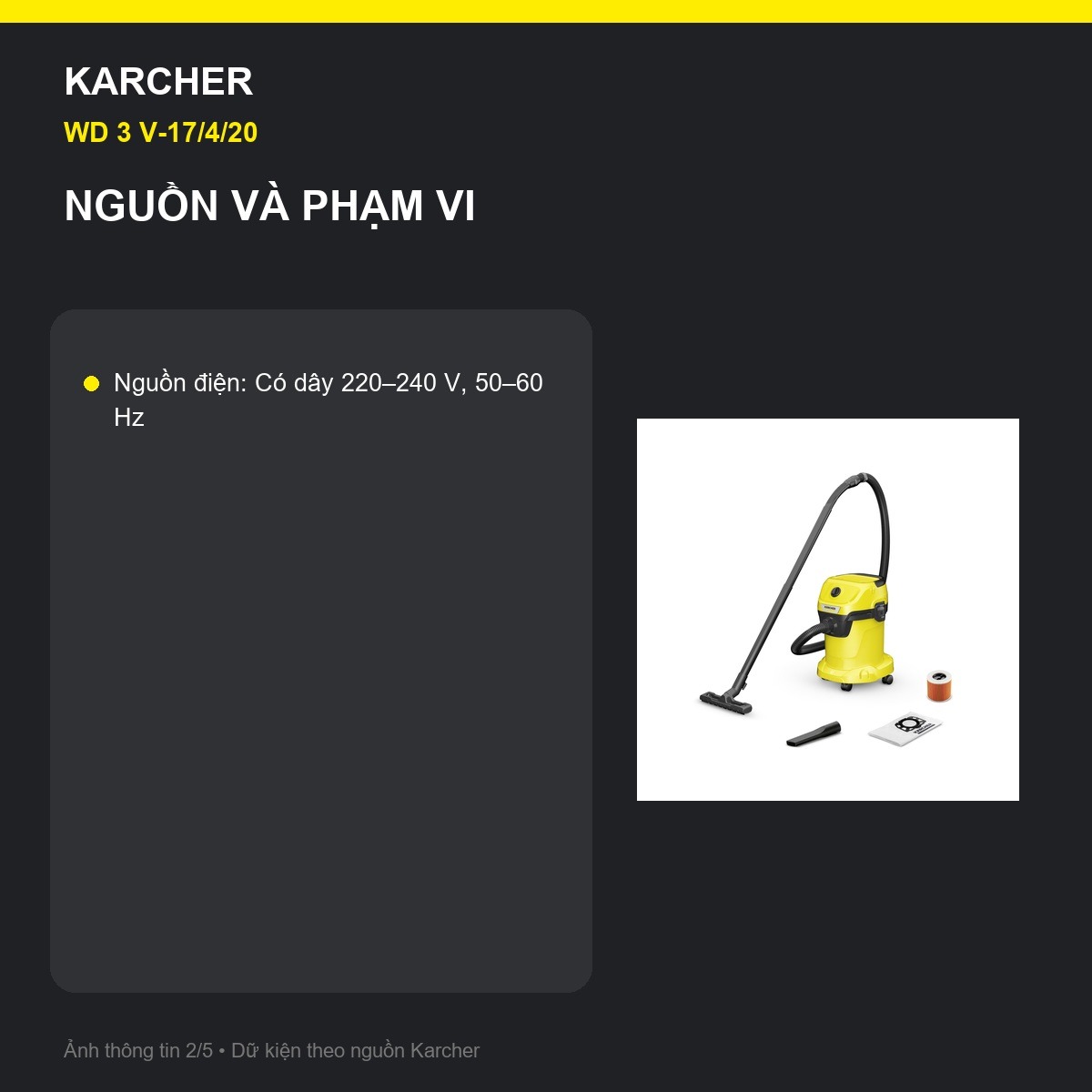 Hút khô Kärcher WD 3 V-17/4/20