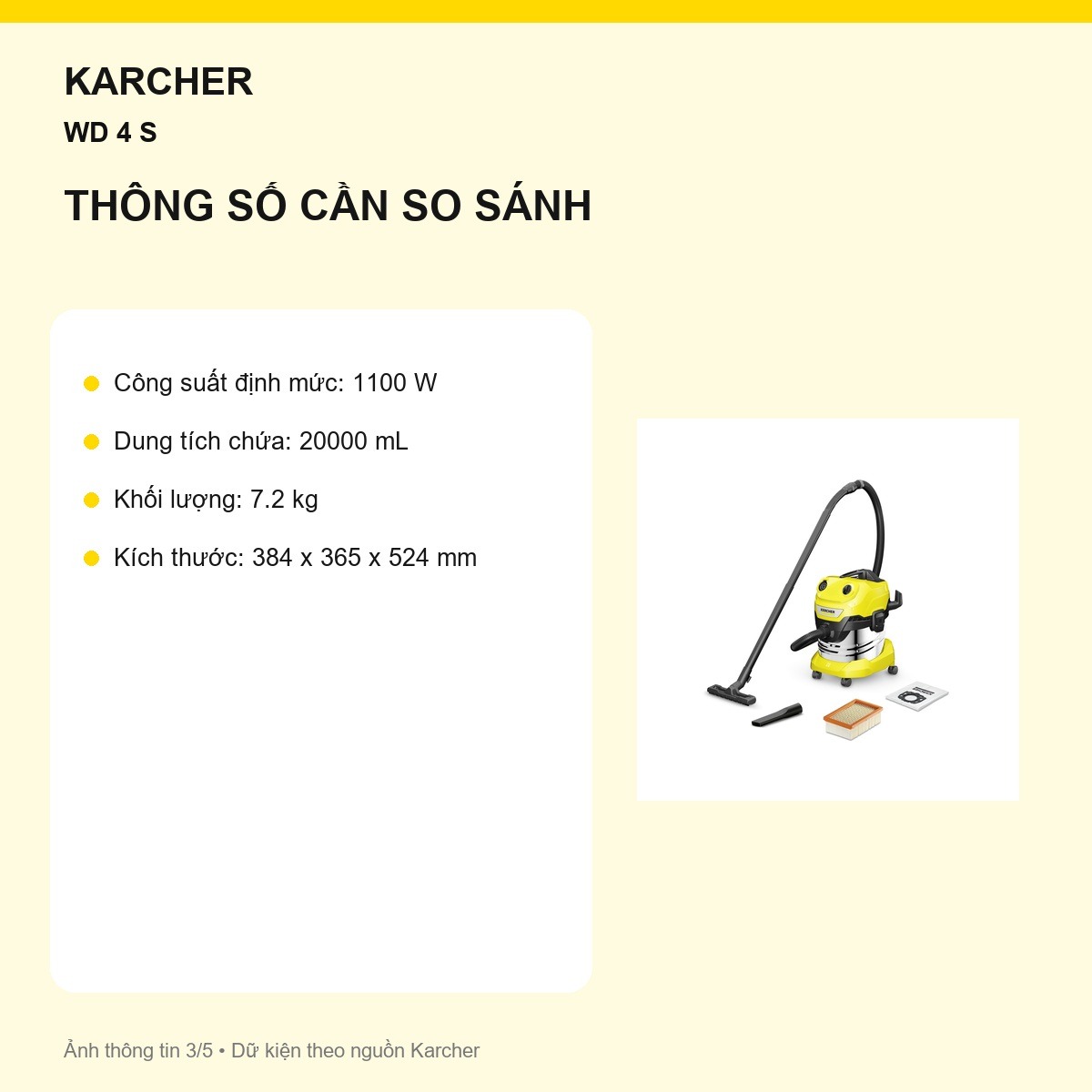 Bộ lọc xếp nếp phẳng Kärcher WD 4 S
