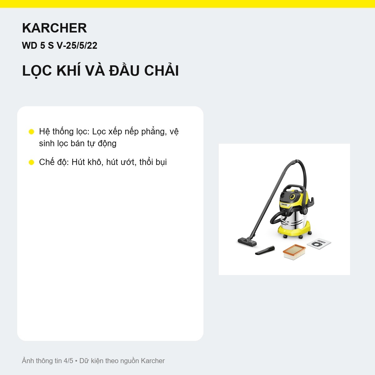 Thùng inox 25 lít Kärcher WD 5 S V-25/5/22